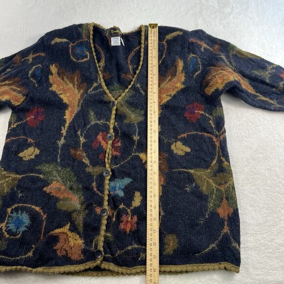 Invisible World Sz XL Alpaca V-Neck Button Cardigan Sweater Juneau Alaska Womens - Picture 9 of 11